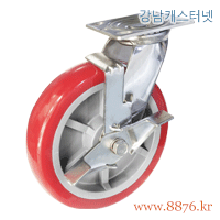 S-1061; 중량SUS 8˝ 회전 우레탄(볼베어링) 브레이크; PBC-5181-S-PUB-BK