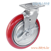 S-204; 중량 8˝ 회전 우레탄 브레이크; PBC-5080-S-PCI-BK