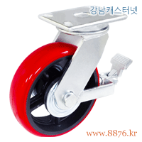 S-266; 단조 8˝ 회전 우레탄 브레이크; PBC-7580-S-PCI-BK