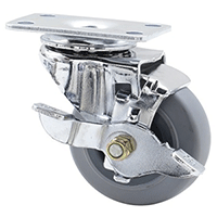 S-7; 경량 2˝ 회전 회색고무 브레이크; PBC-2020-S-ER-BK