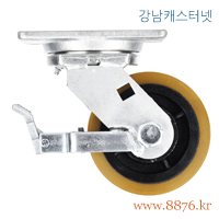 S-998; 고하중 6˝ 회전 우레탄(볼) 브레이크; PBC-7660-S-PCIB-BK