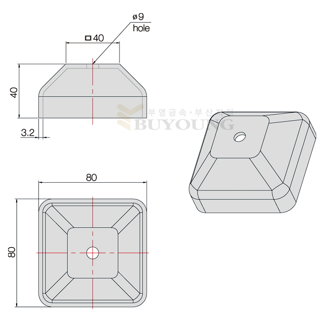 철물 종발이(파렛트컵) 80-80 (C-318) 도면 2