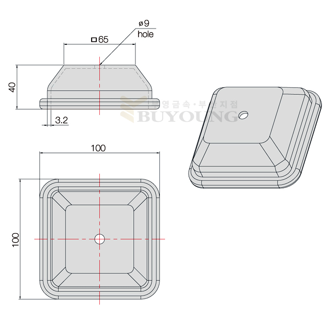 철물 종발이(파렛트컵) 100-100중량 (C-320) 도면 2